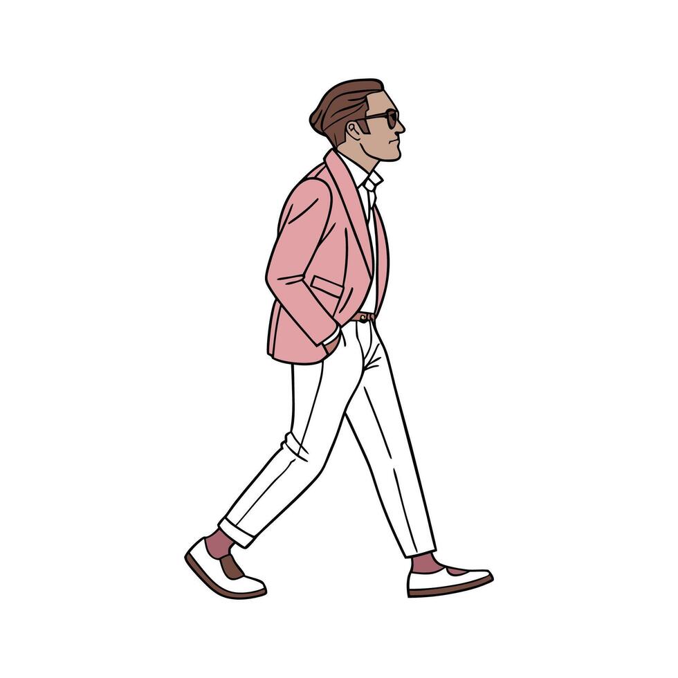 Chic Preppy Fashion Model. vector