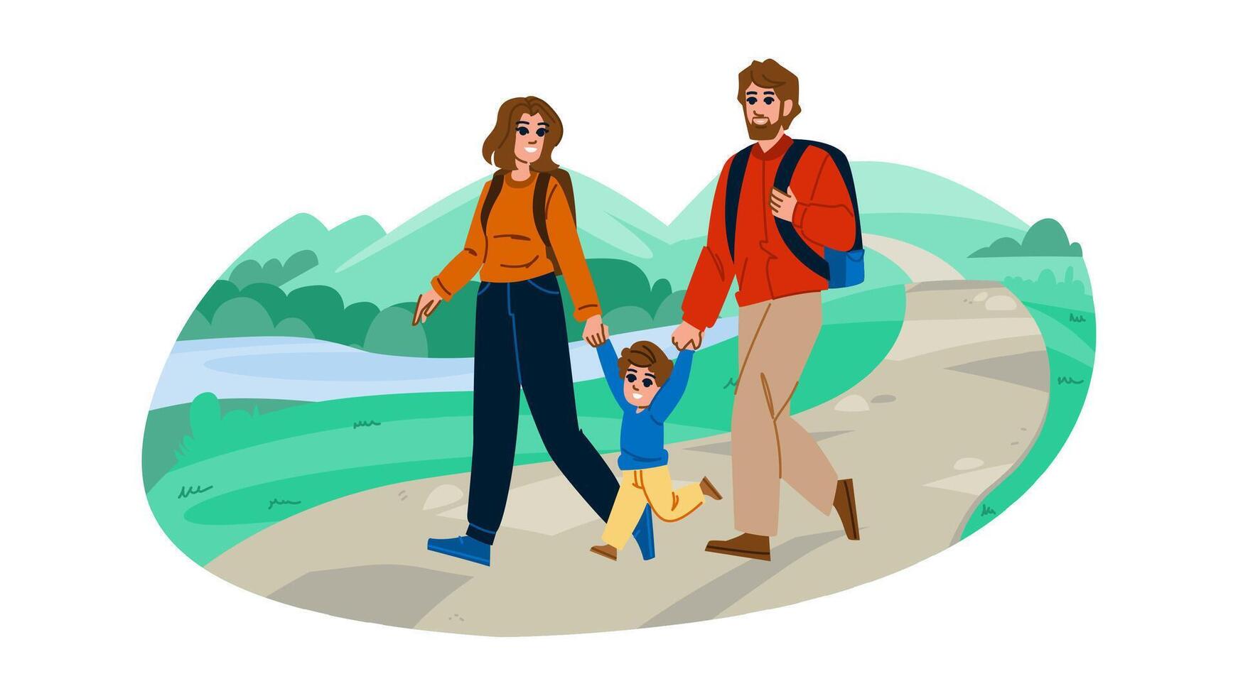 nature trail family vector