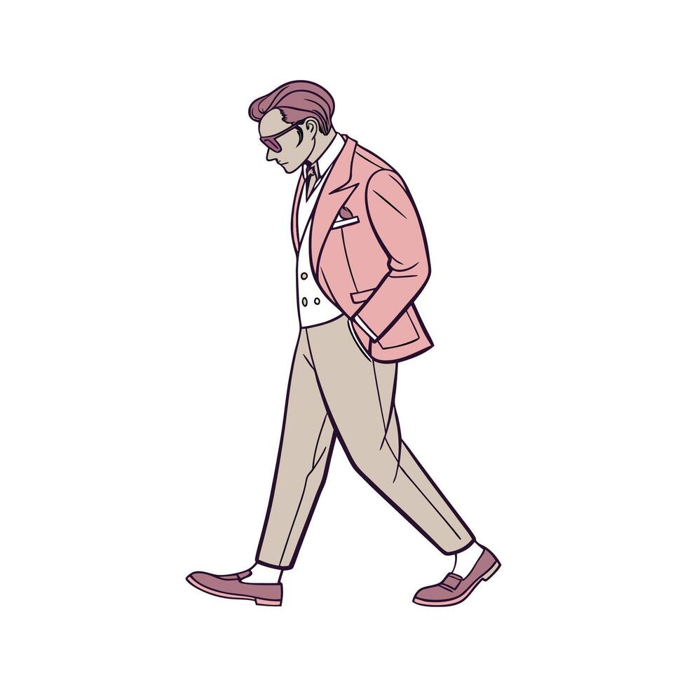 Bold Preppy Fashion Model 3. vector