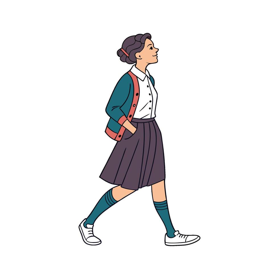 Bold Preppy School Style Model 3. vector