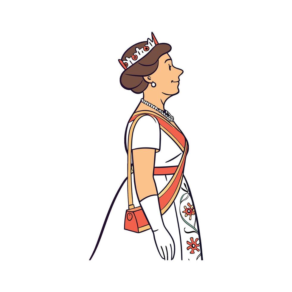 Chic Regal Royalty Cartoon Model. vector