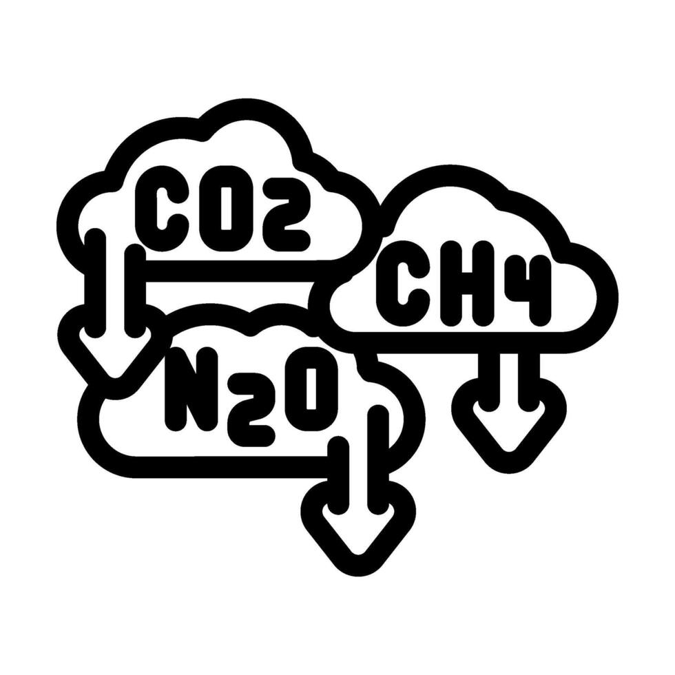 greenhouse gas reduction carbon line icon illustration vector