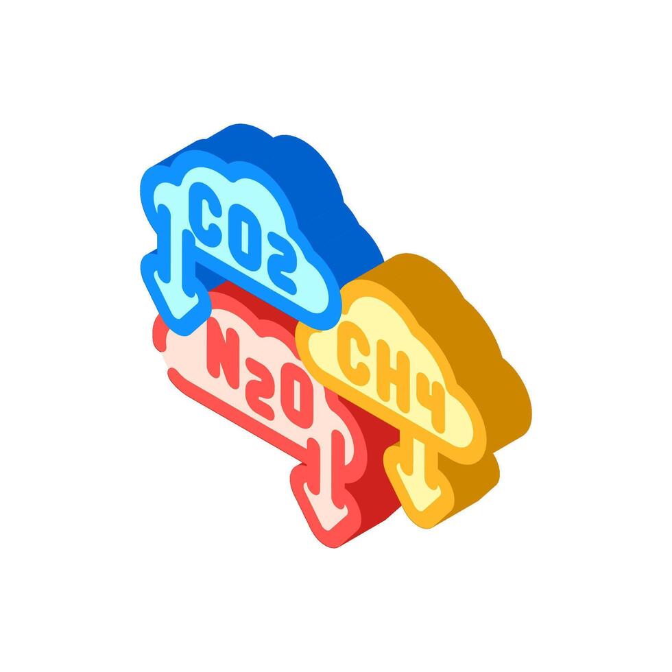 greenhouse gas reduction carbon isometric icon illustration vector