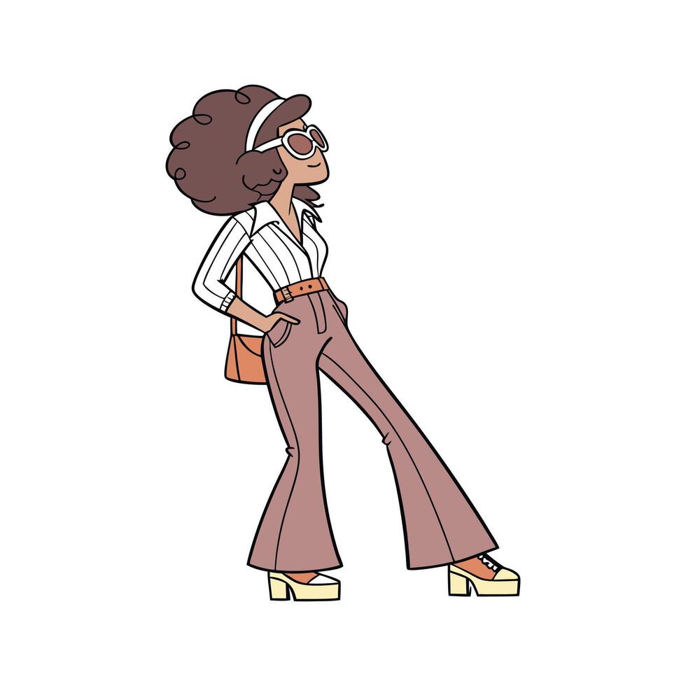 Elegant Retro 70s Fashion Model C 3. vector