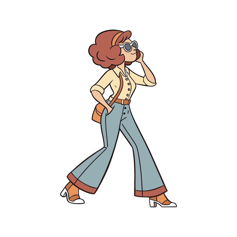 Chic Retro 70s Fashion Model C 1. vector