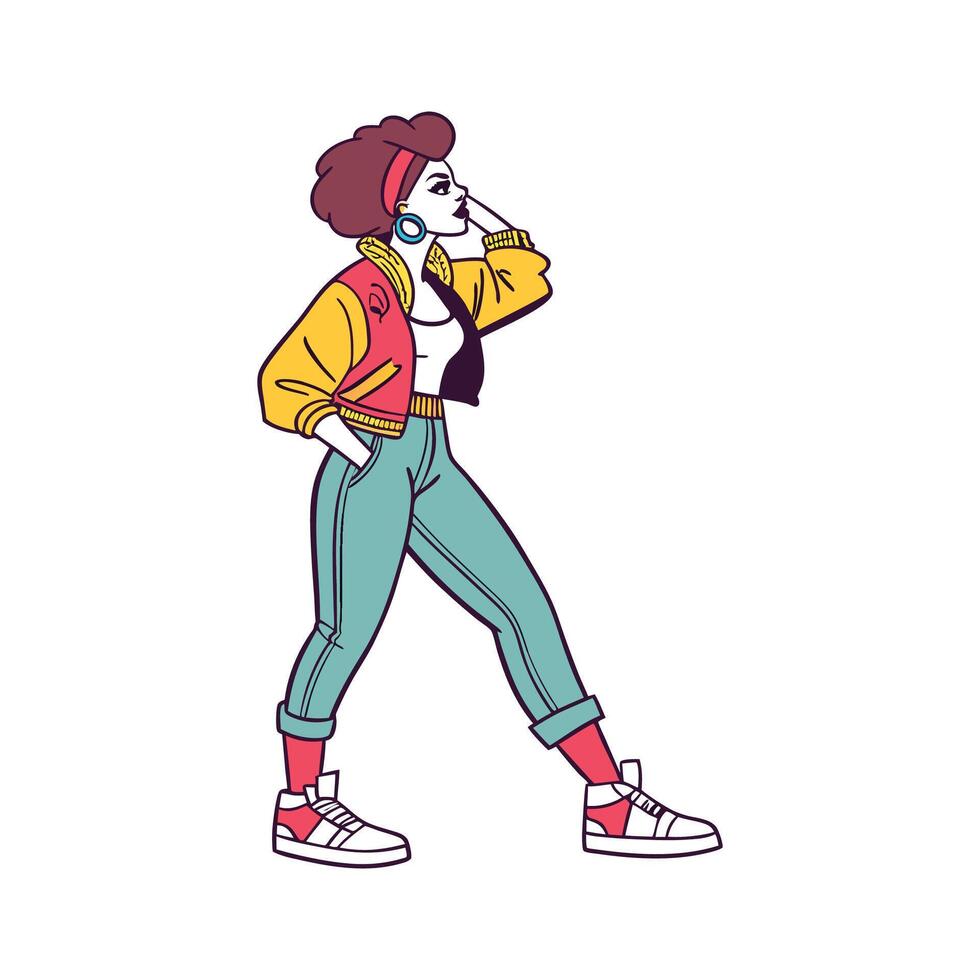 Elegant Retro 80s Fashion Model C 3. vector
