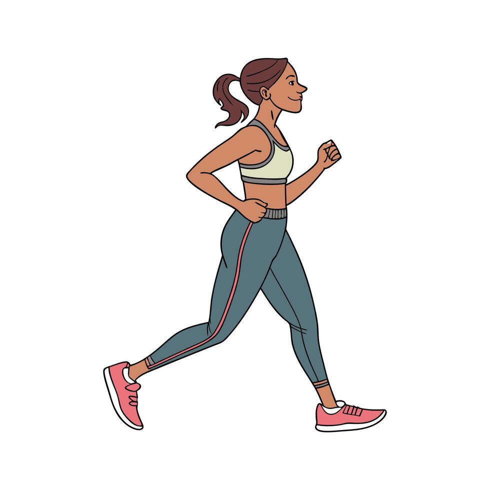 Chic Sleek Athletic Fashion Model. vector