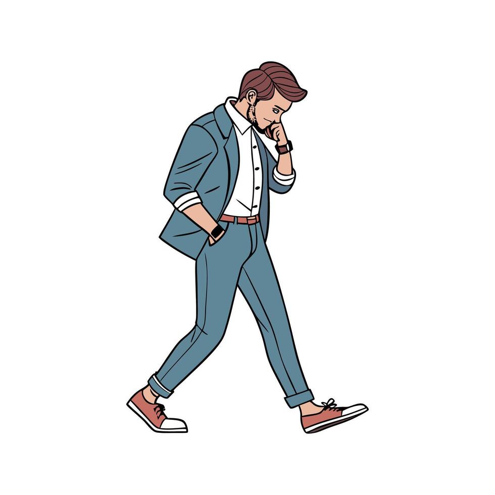 Chic Sleek Business Casual Model Design. vector
