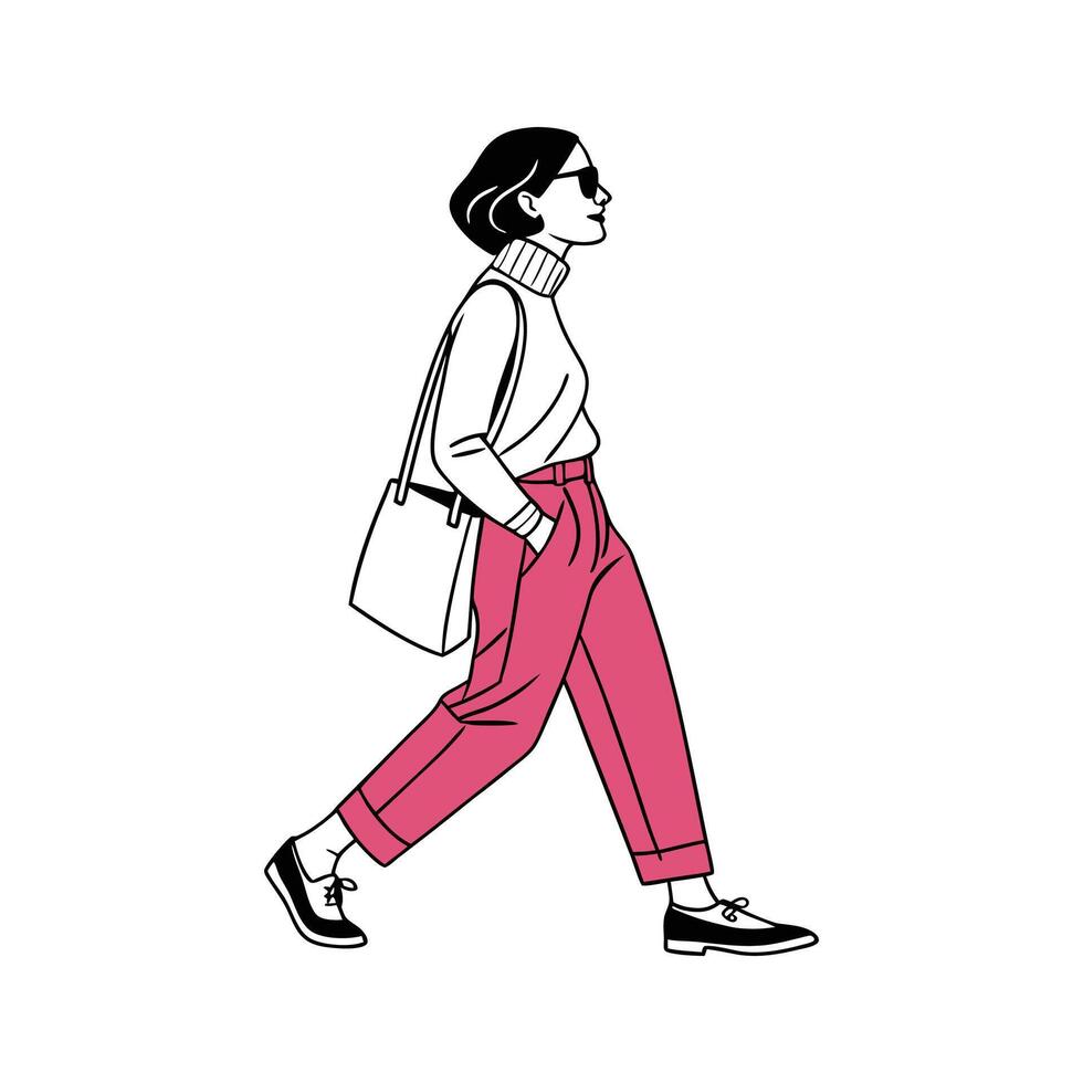 Elegant Sleek Minimalist Fashion Model 2. vector