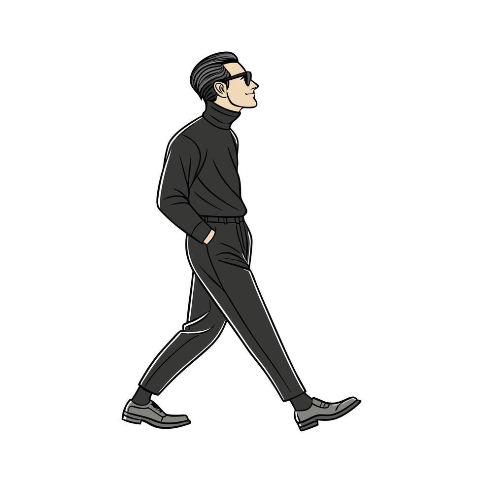 Chic Sleek Monochrome Model Design. vector