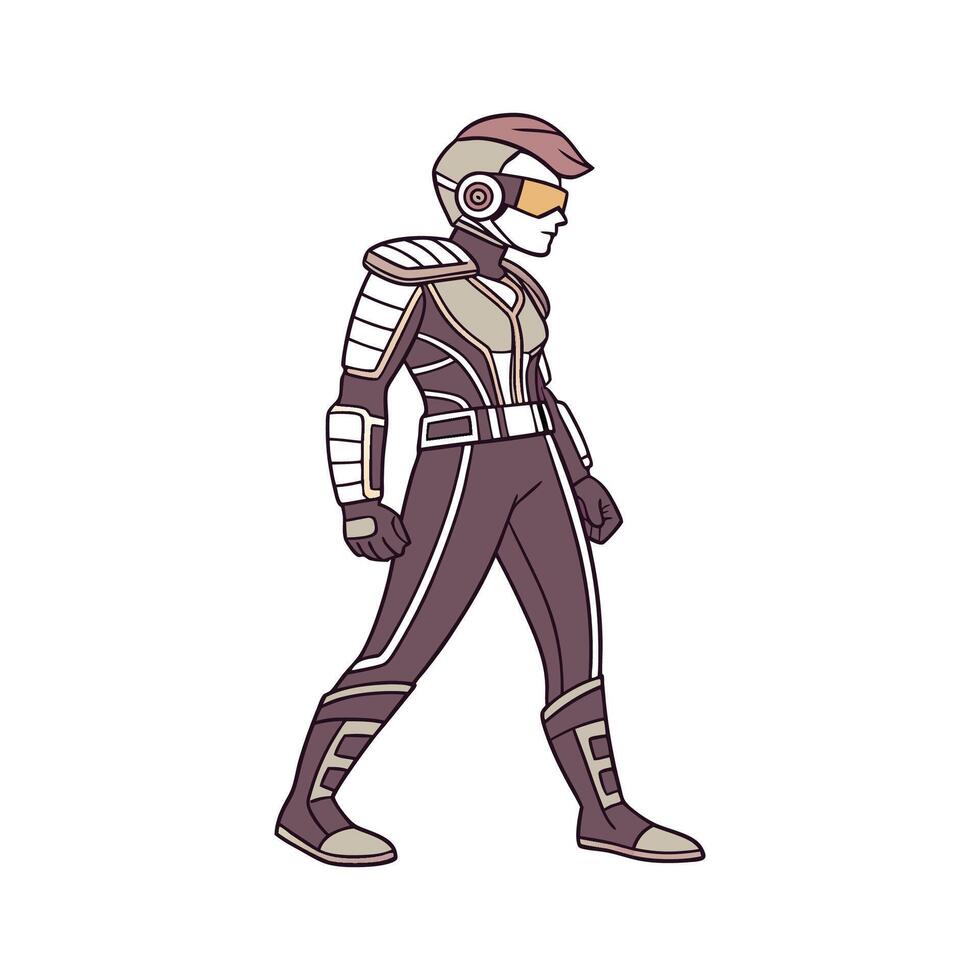 Chic Sleek SciFi Fashion Model. vector