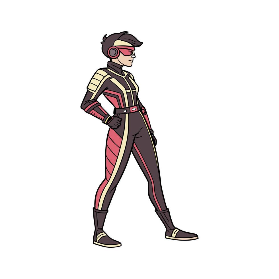 Elegant Sleek SciFi Fashion Model 3. vector