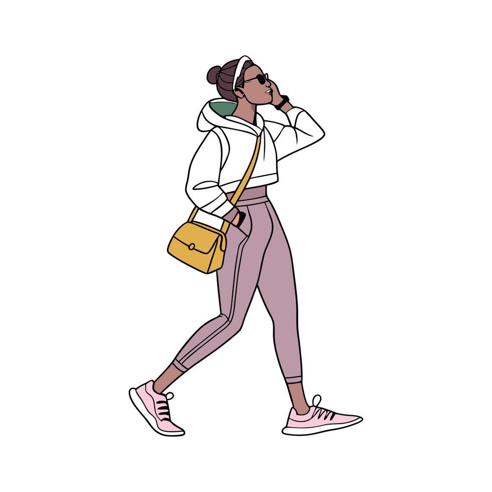 Trendy Sporty Chic Fashion Model Create 3. vector