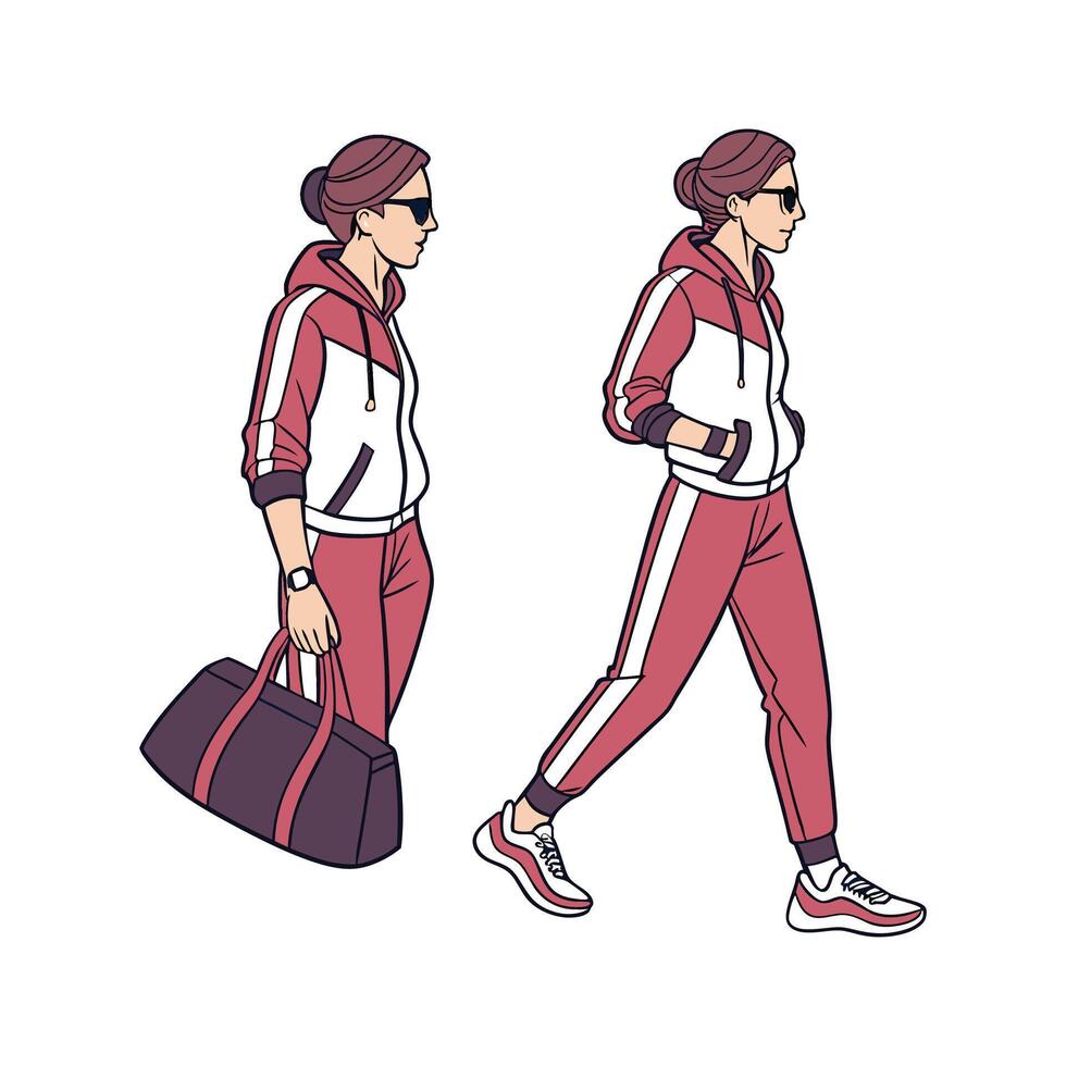 Elegant Sporty Tracksuit Fashion Model Create 3. vector