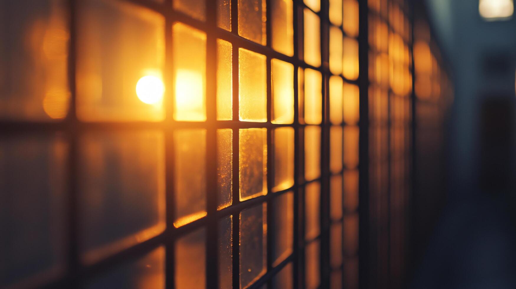 A close up of a window with a sun shining through it photo