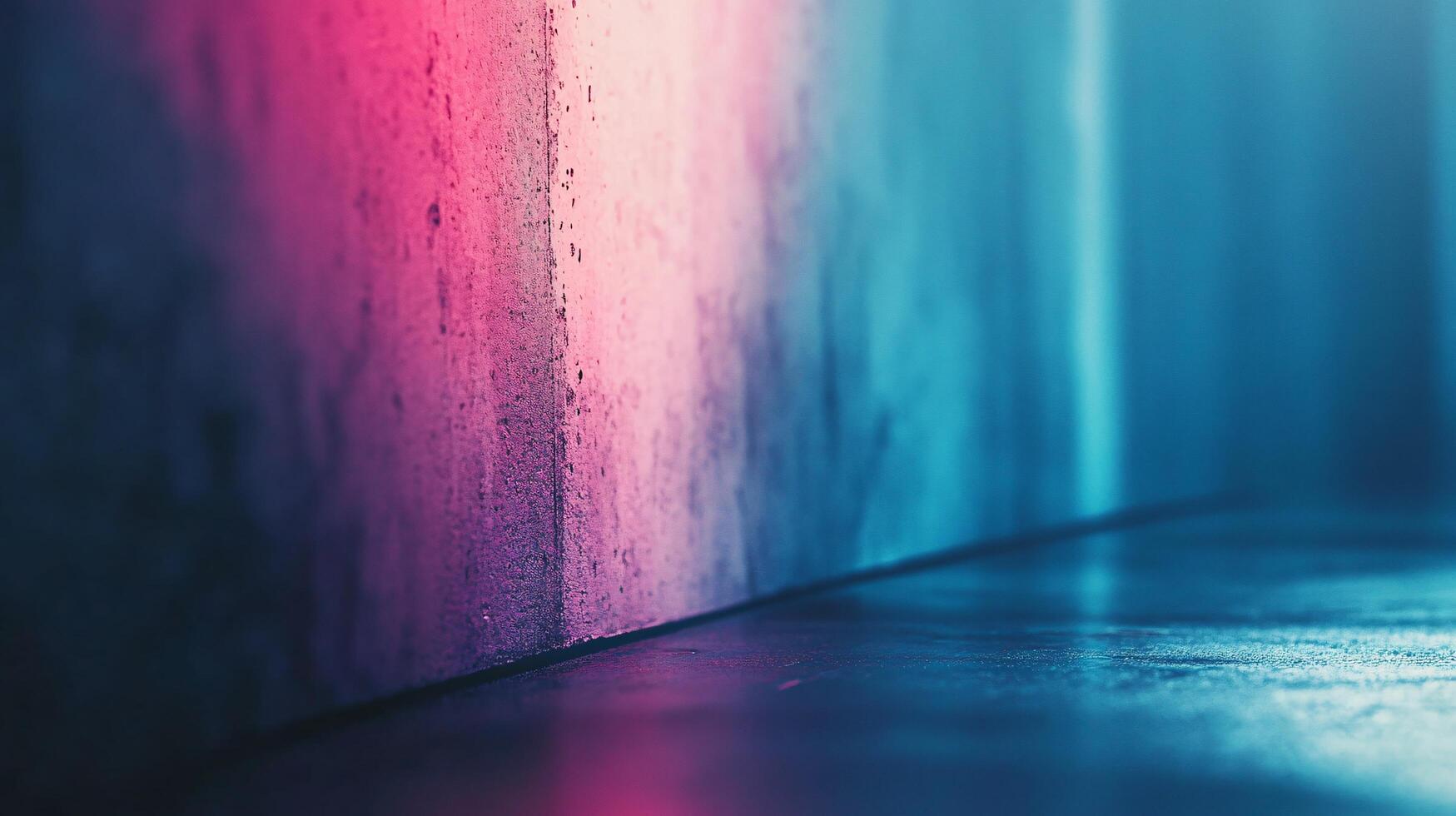 A wall with a blue and pink stripe photo