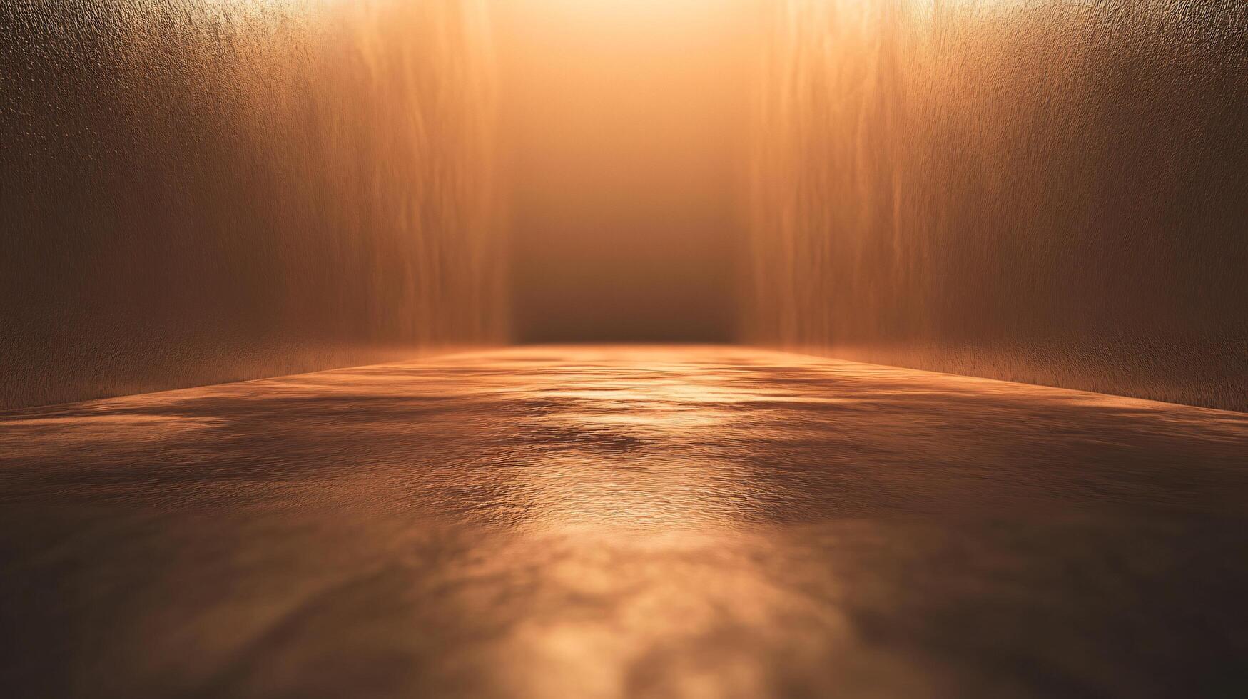 A large empty room with a watery, reflective surface photo