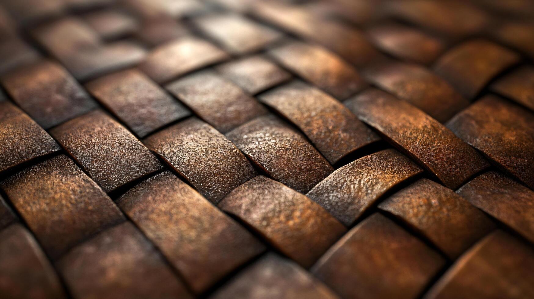 The image is of a brown woven material with a pattern of squares photo