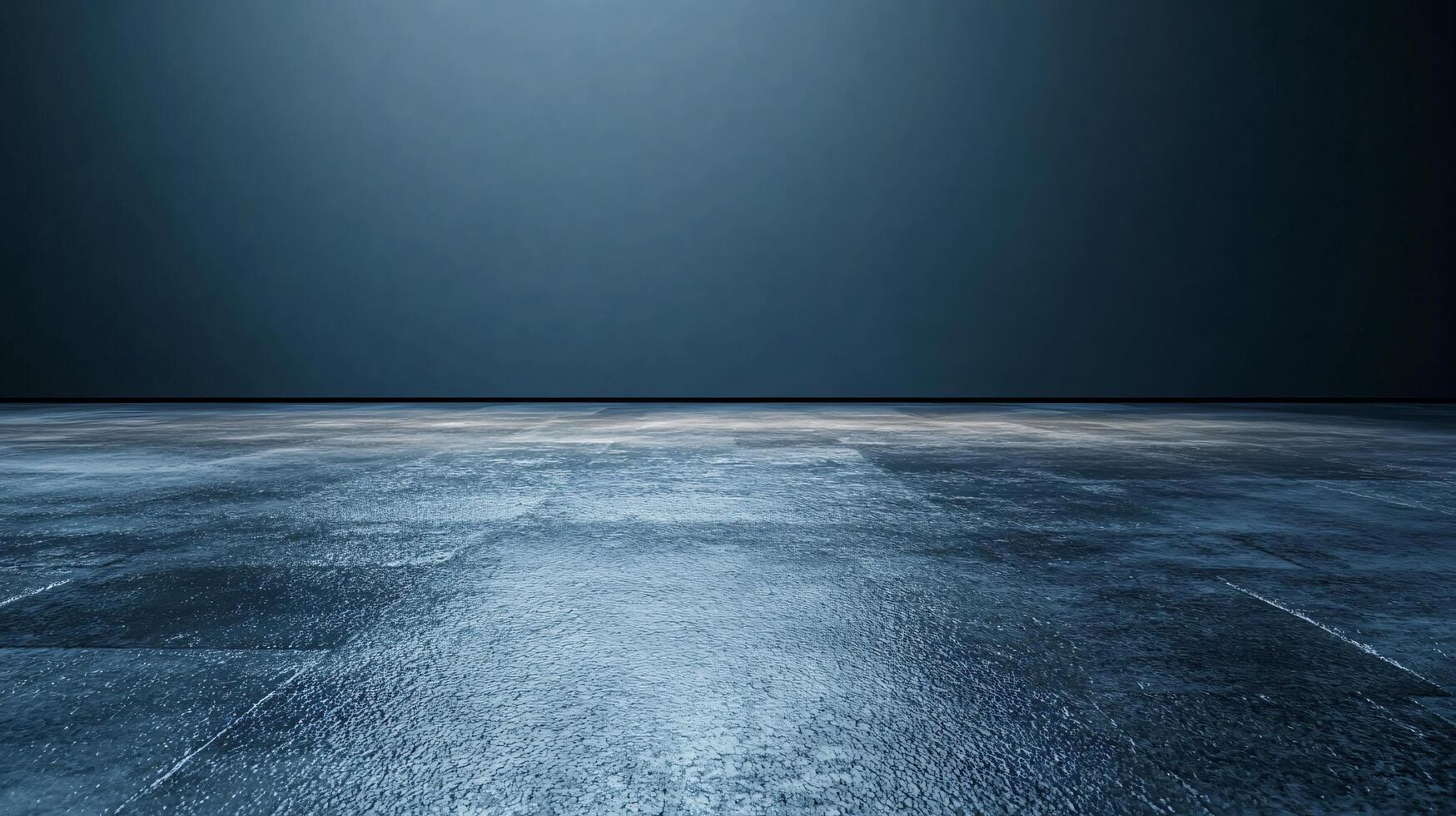 A blue and white image of a floor with a large empty space photo