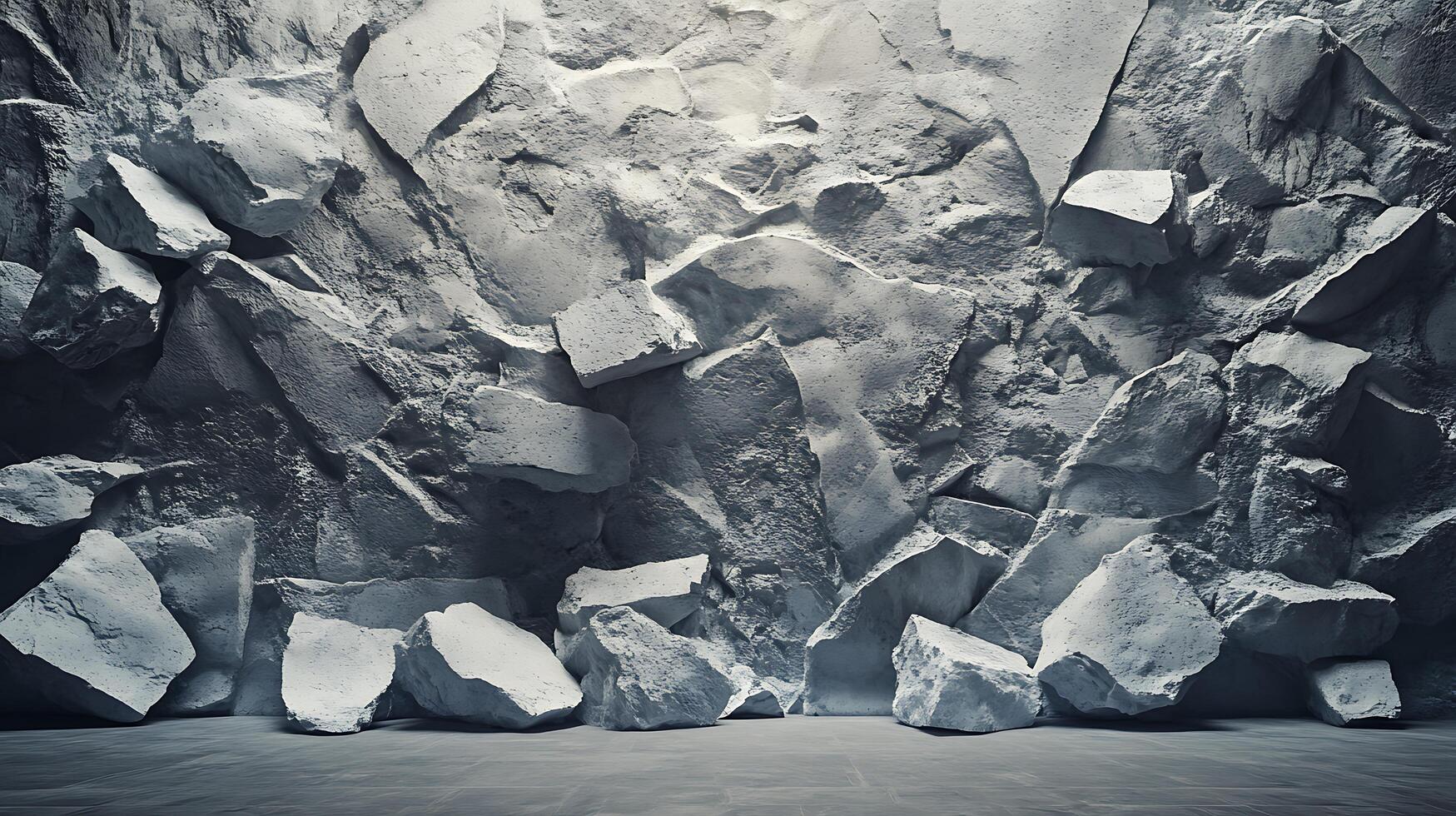 A large pile of rocks with a large hole in the middle photo