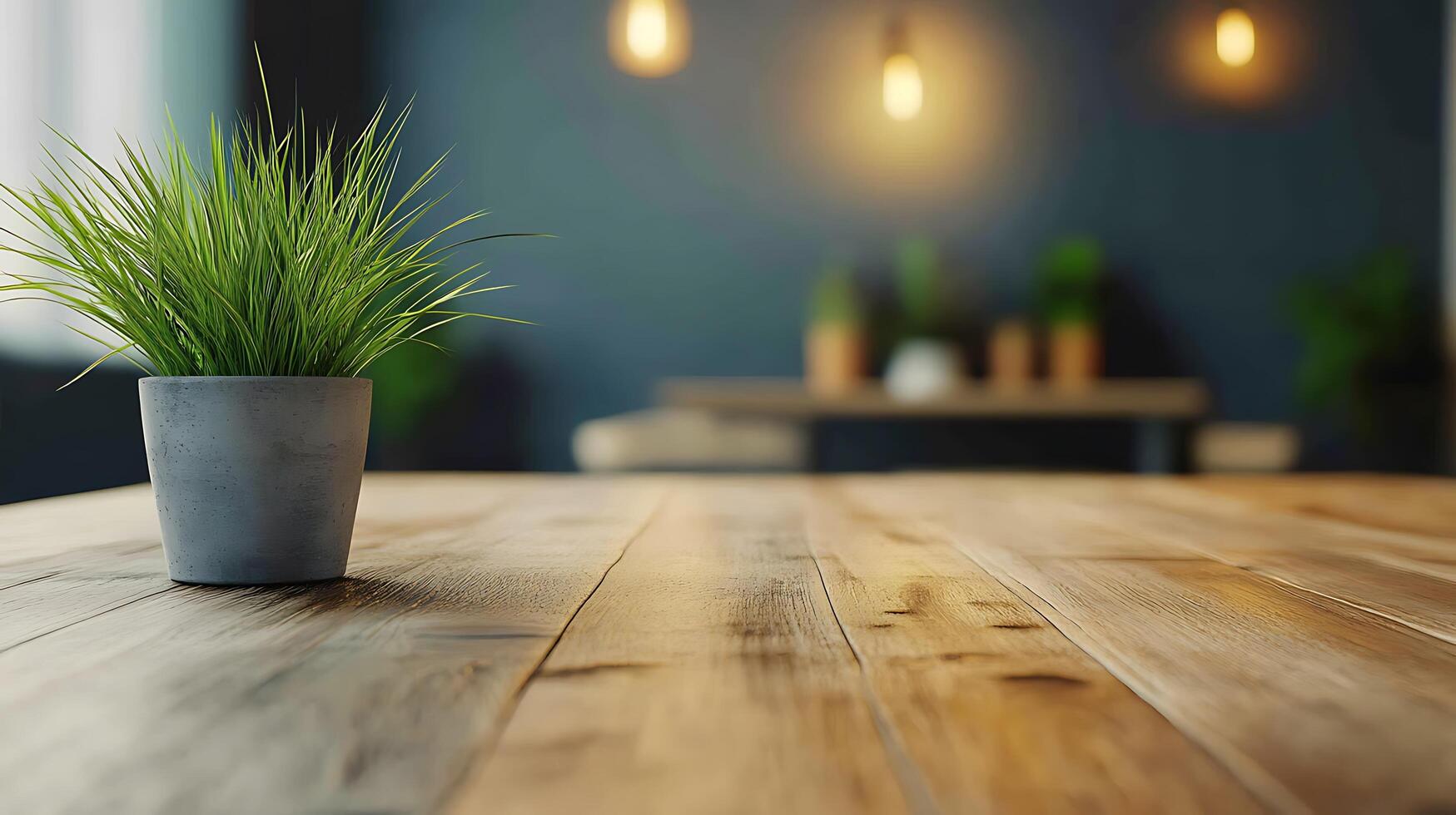 Indoor Plant in Minimalist Wooden Setting photo