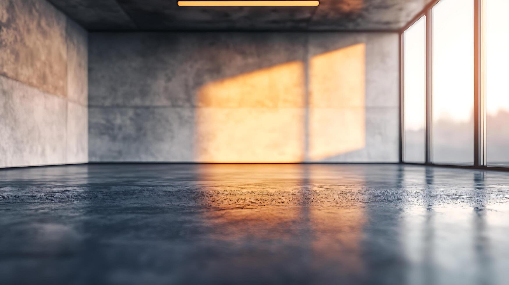 Modern Industrial Space with Concrete Walls and Light photo