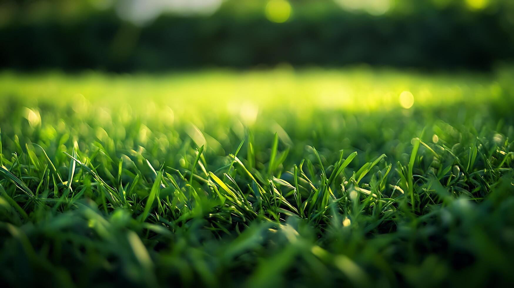 Lush Green Grass Under Gentle Sunlight photo