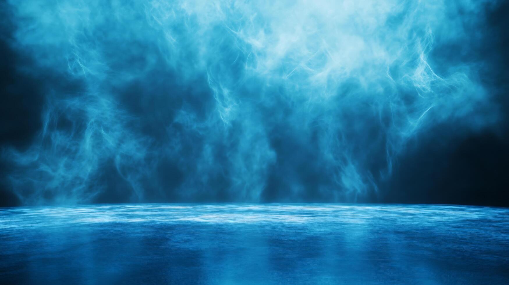 Ethereal Blue Mist and Water Surface photo