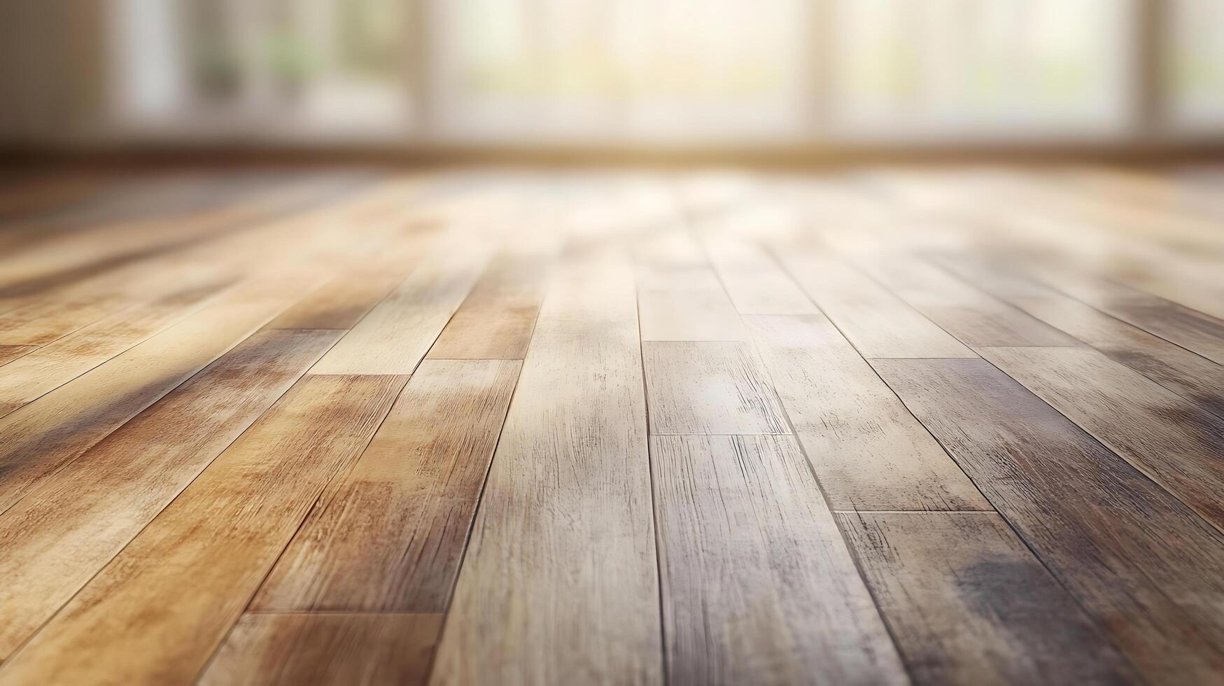 Elegant Wooden Floor with Warm Light Streaming In photo