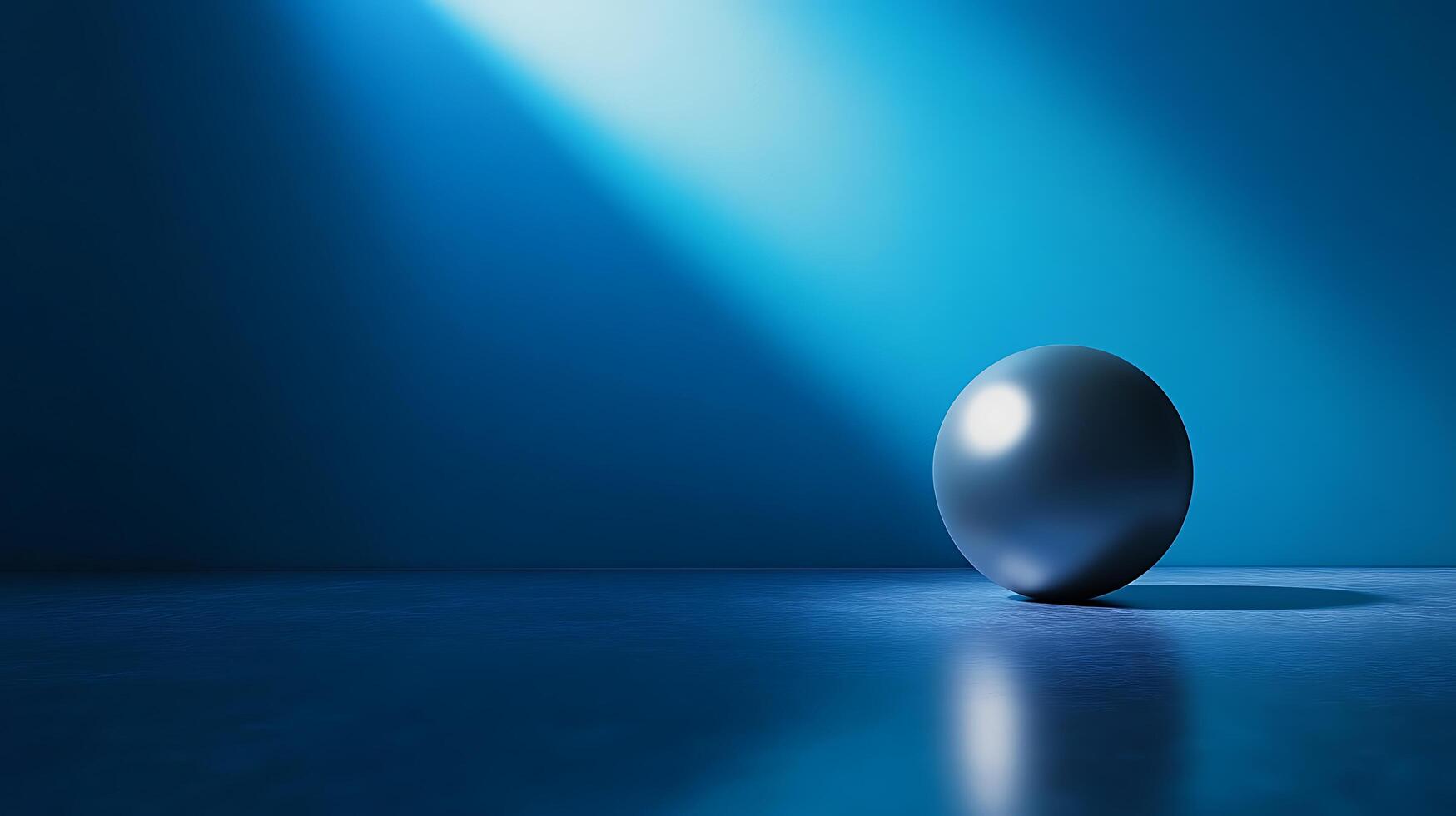 A luminous sphere catches the eye with its smooth surface sitting poised in a space where light dances with shadow The image is balanced and modern photo