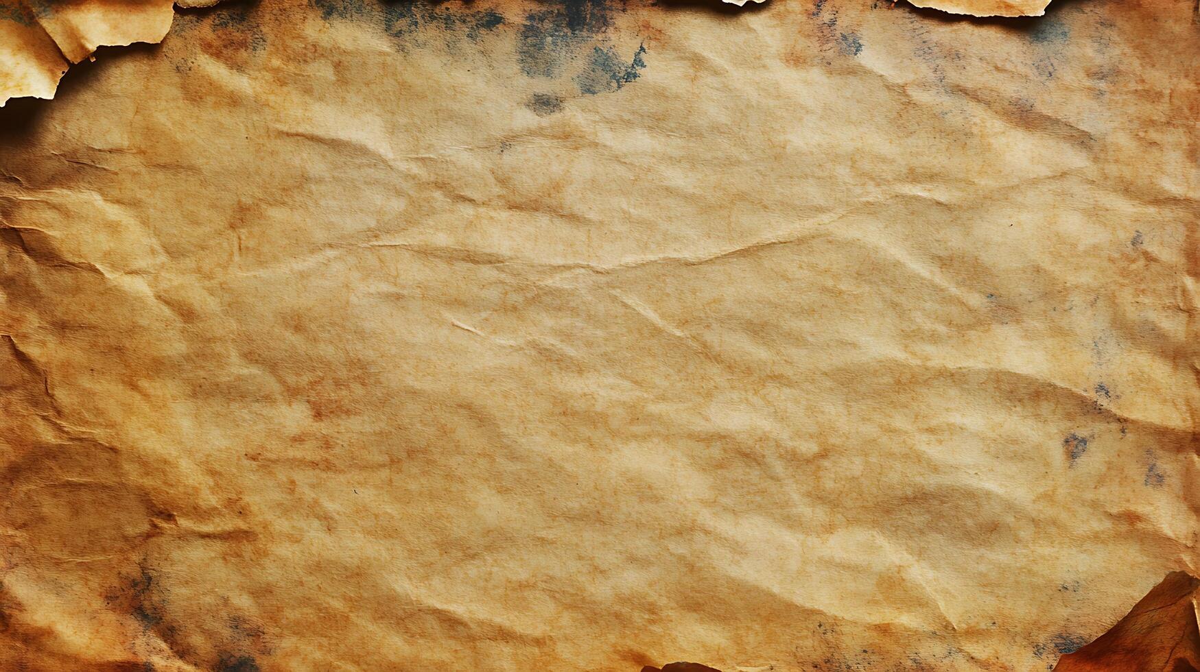 Aged paper texture with wrinkles tears and discoloration Ideal for backgrounds vintage designs and artistic projects photo