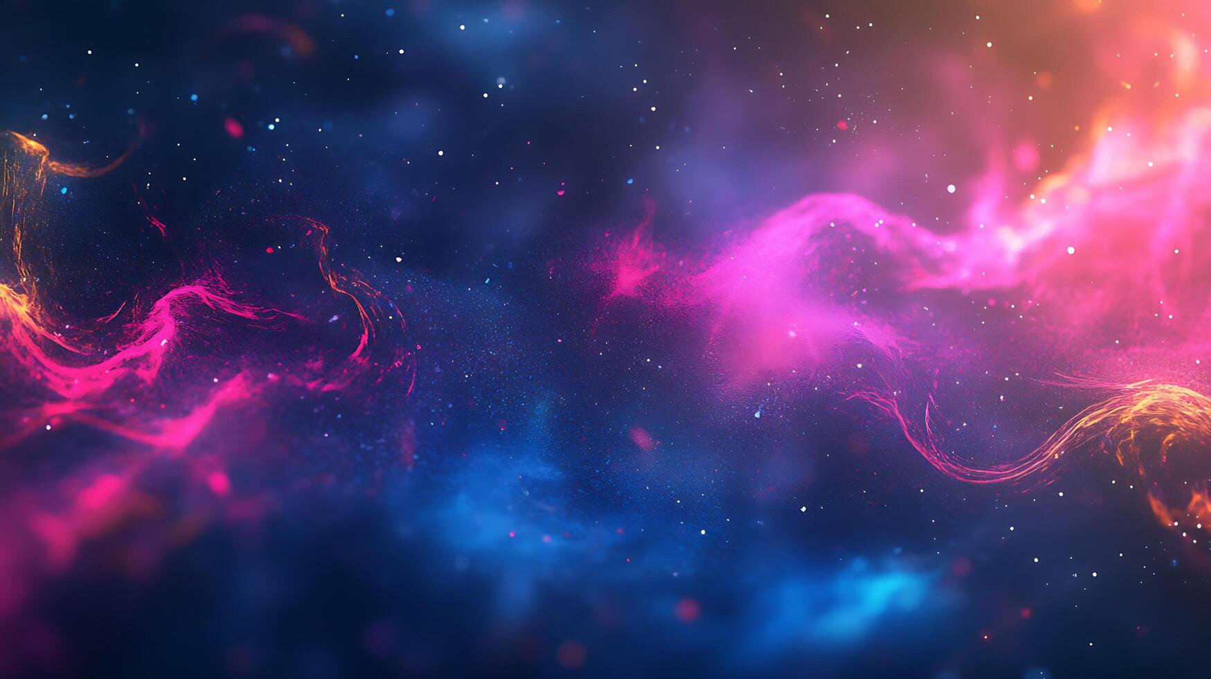 Vibrant cosmic cloud with pink and orange nebulas A celestial dance of colors and light against a starlit dark sky Cosmic exploration photo