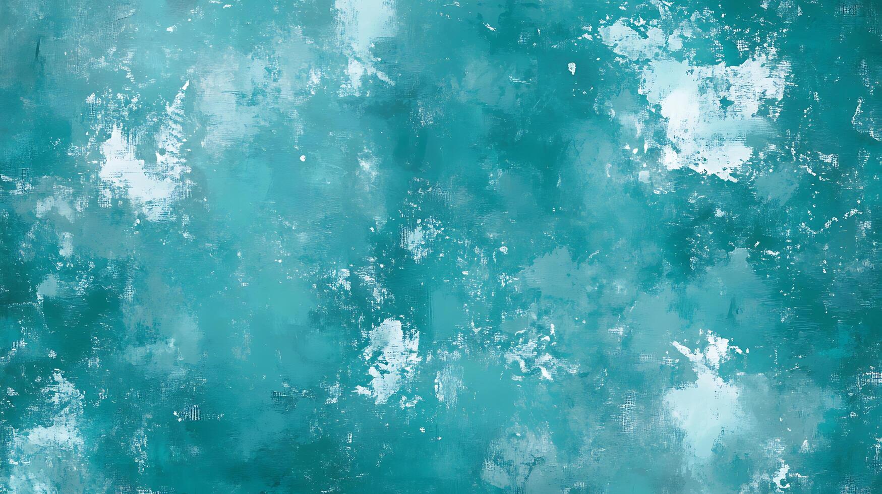 Abstract painting with a textured teal background and white splashes creates a serene and dynamic visual Artful design evokes depth photo