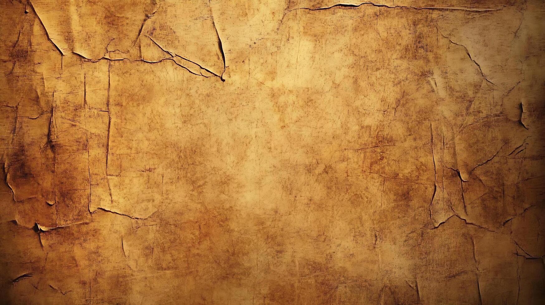 Detailed image showing a surface with distressed texture featuring cracks shadows and a warm aged color palette rustic appeal photo