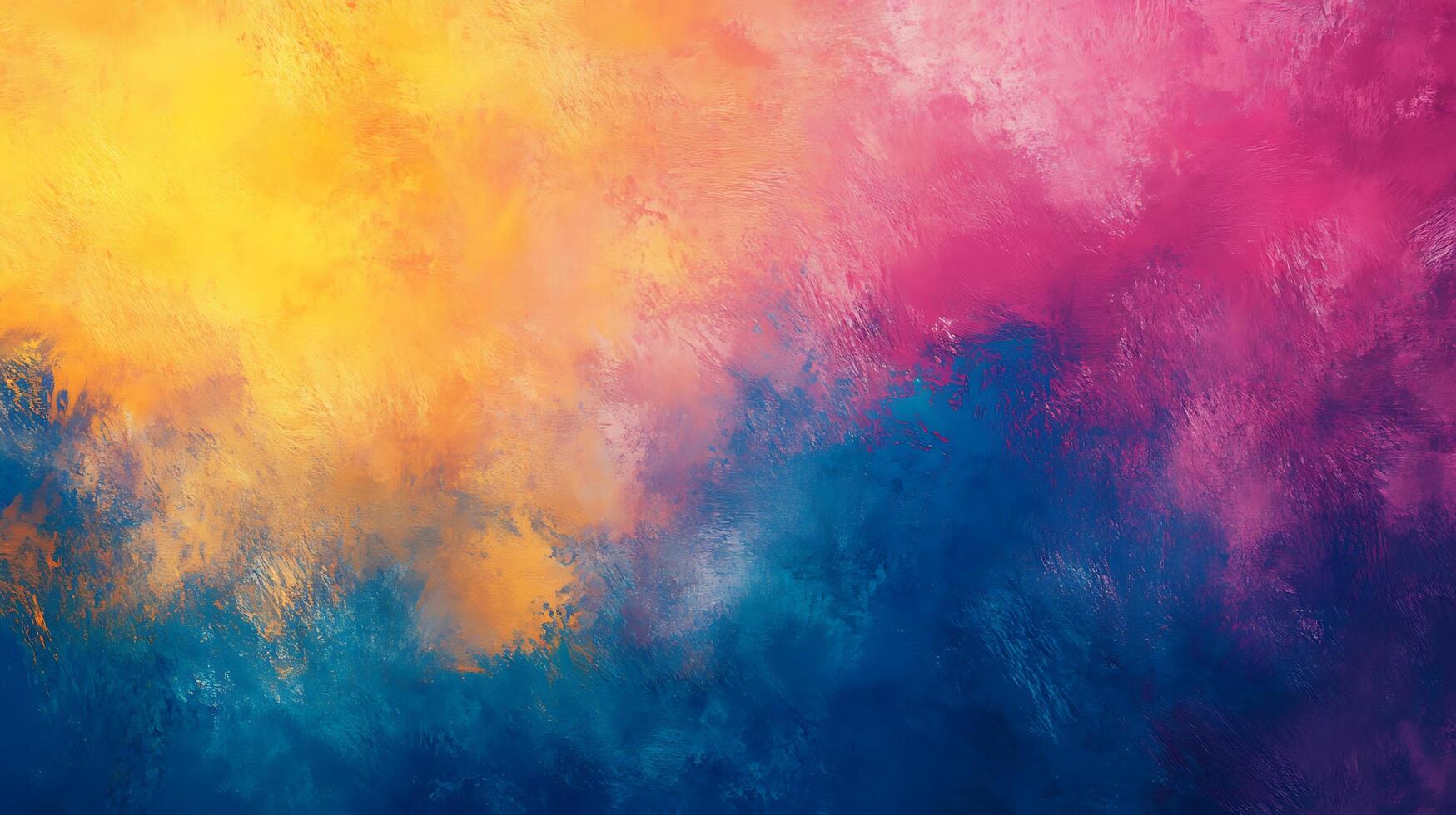 Colorful abstract painting with yellow pink and blue hues blending together in a soft textured style photo