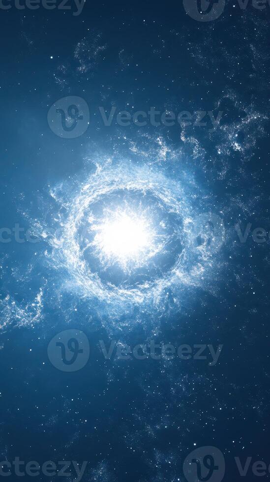 Bright cosmic explosion in the depths of space with swirling gas and dust forming a beautiful nebula photo