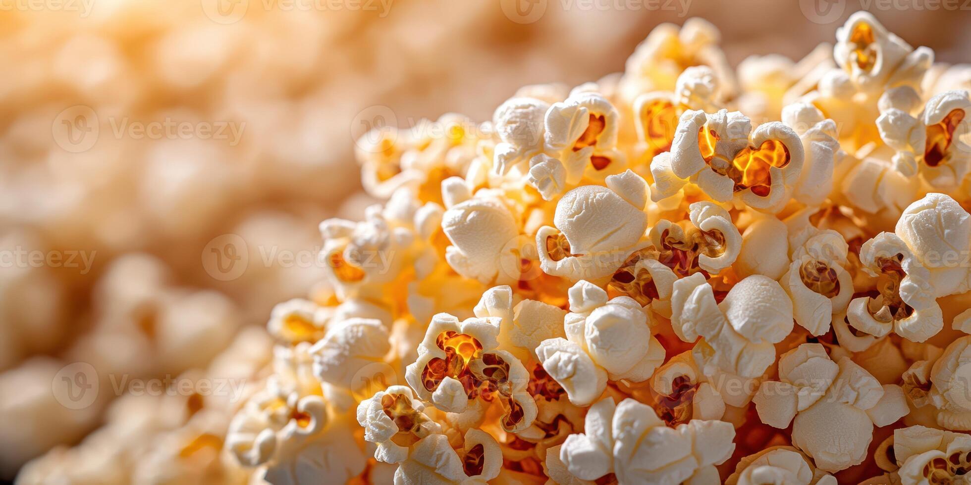Popcorn kernels cook to perfection, creating a fluffy snack in a cinema setting during a movie screening photo