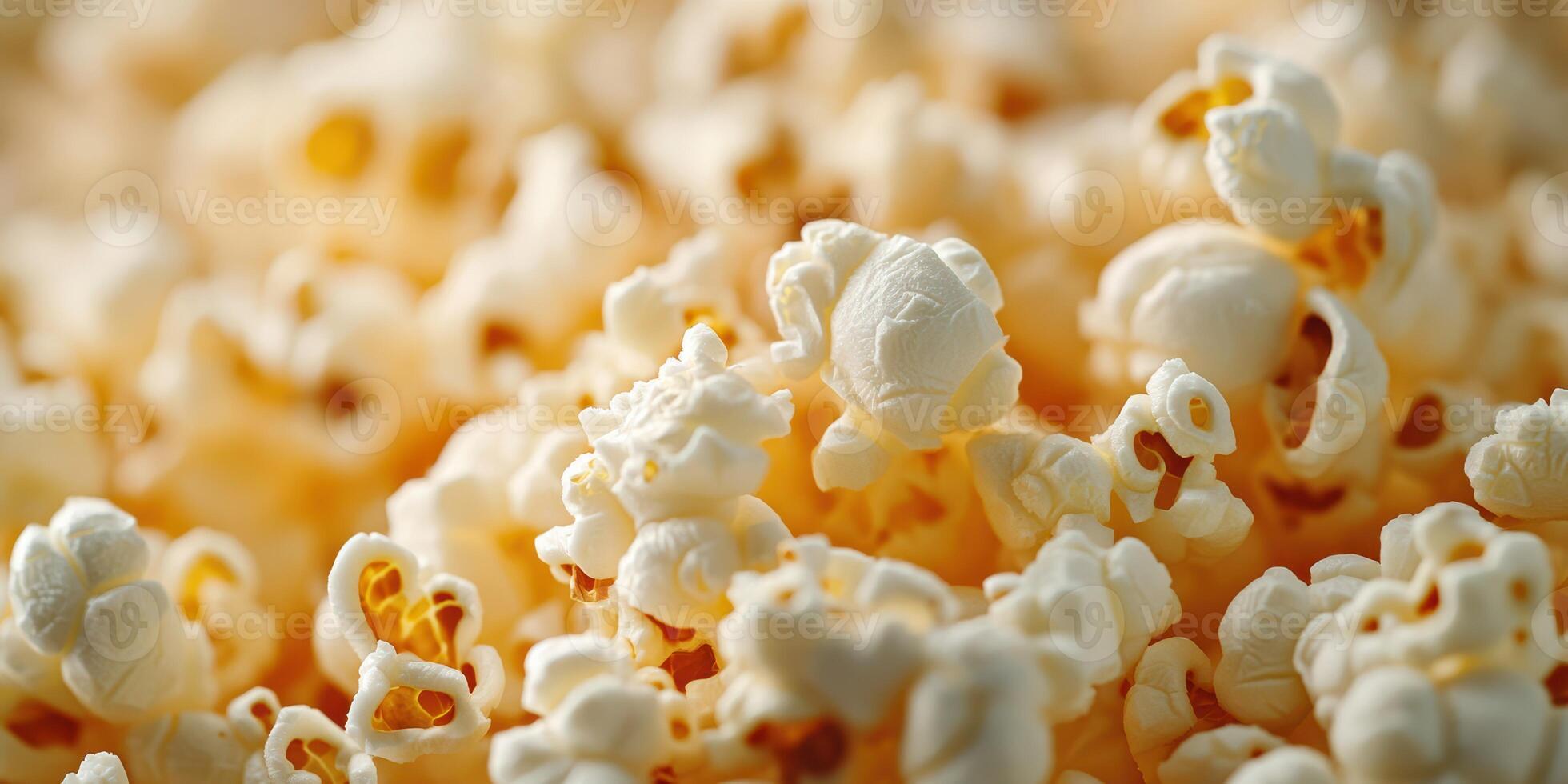 Delightful popcorn in close-up view showcasing texture and color, perfect for movie nights and snacks photo