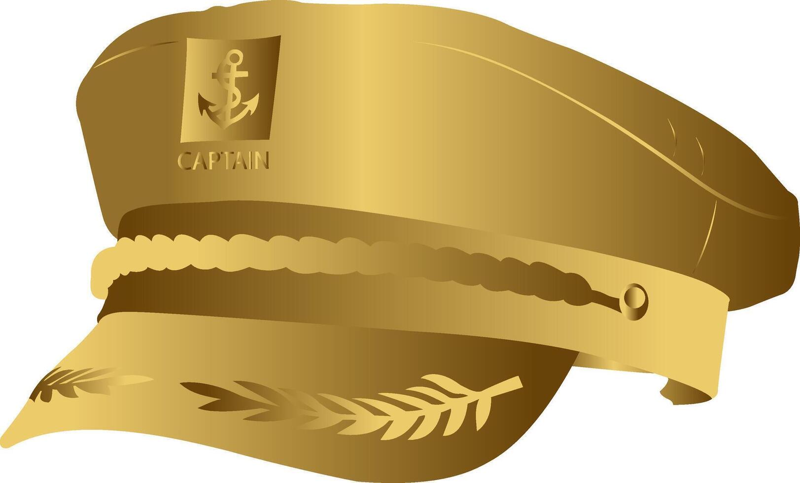illustration of gold color captain cap graphic design vector