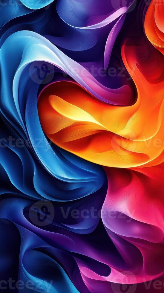 Vibrant abstract swirling colors create a dynamic visual experience with fluid shapes in a captivating design photo