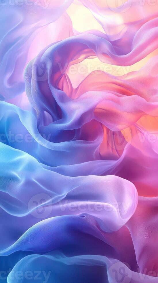 Colorful flowing fabric captures the essence of movement and light in a vibrant abstract composition photo