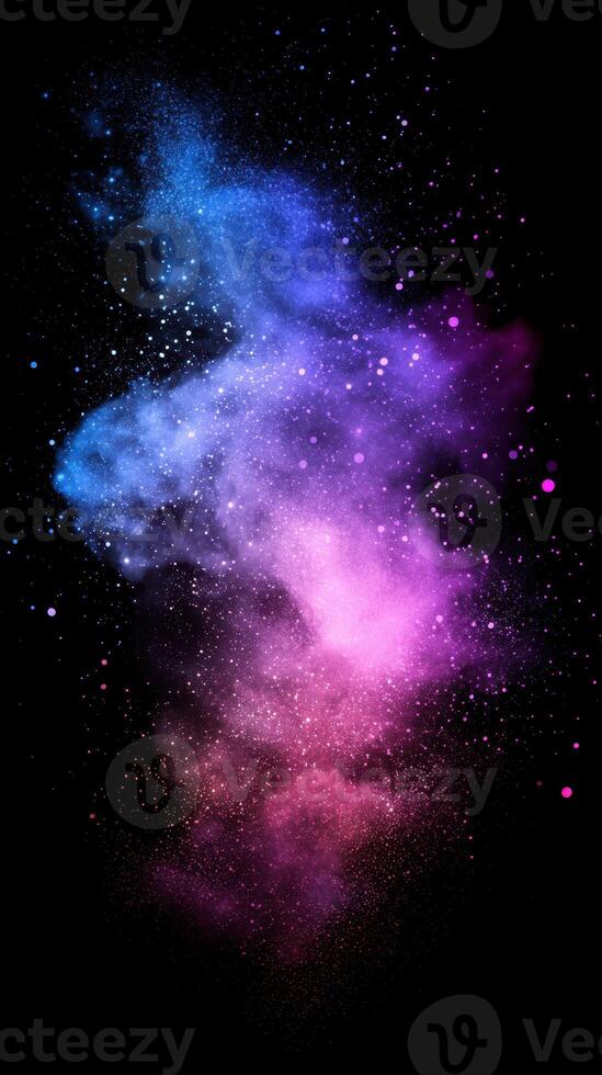 Vibrant swirling colors create a cosmic effect in a dark background during a creative digital art exploration photo