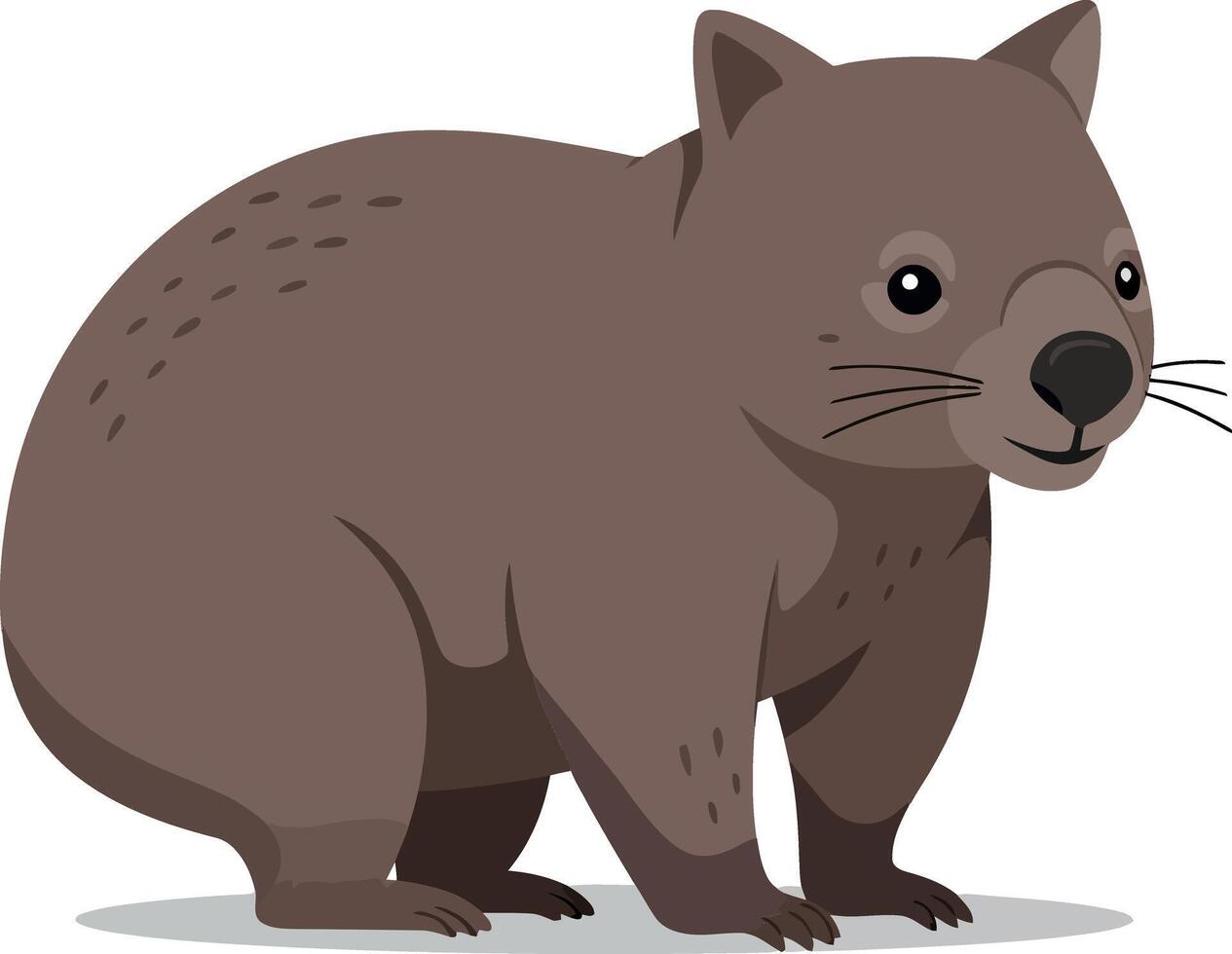 A cute brown wombat standing on a light surface with a friendly expression, designed in a minimal art style vector