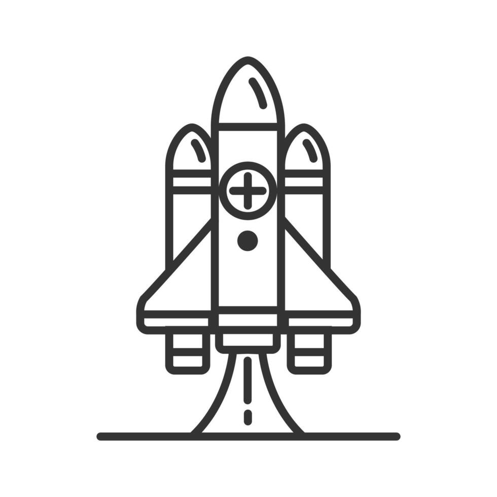 Rocket icon space exploration concept isolated. vector