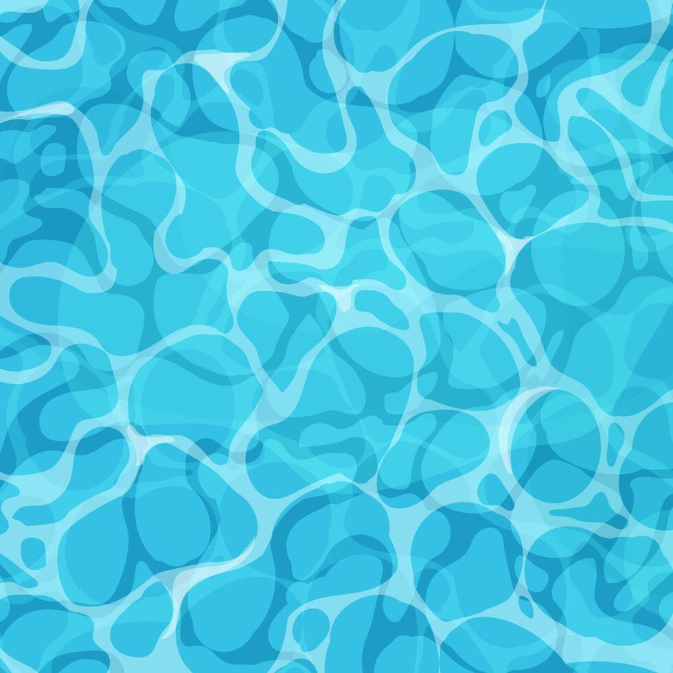 Water ripple surface pool or ocean water with glares sunlight reflections, game texture top view. Beach sea clean and deep water. vector