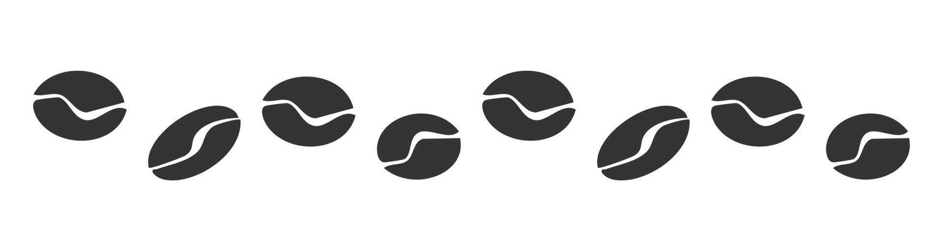 Coffee bean hand drawn border, simple sketch divider. Line decoration.Coffee sign, roasted. Decorative element for cafe and restaurant menu vector