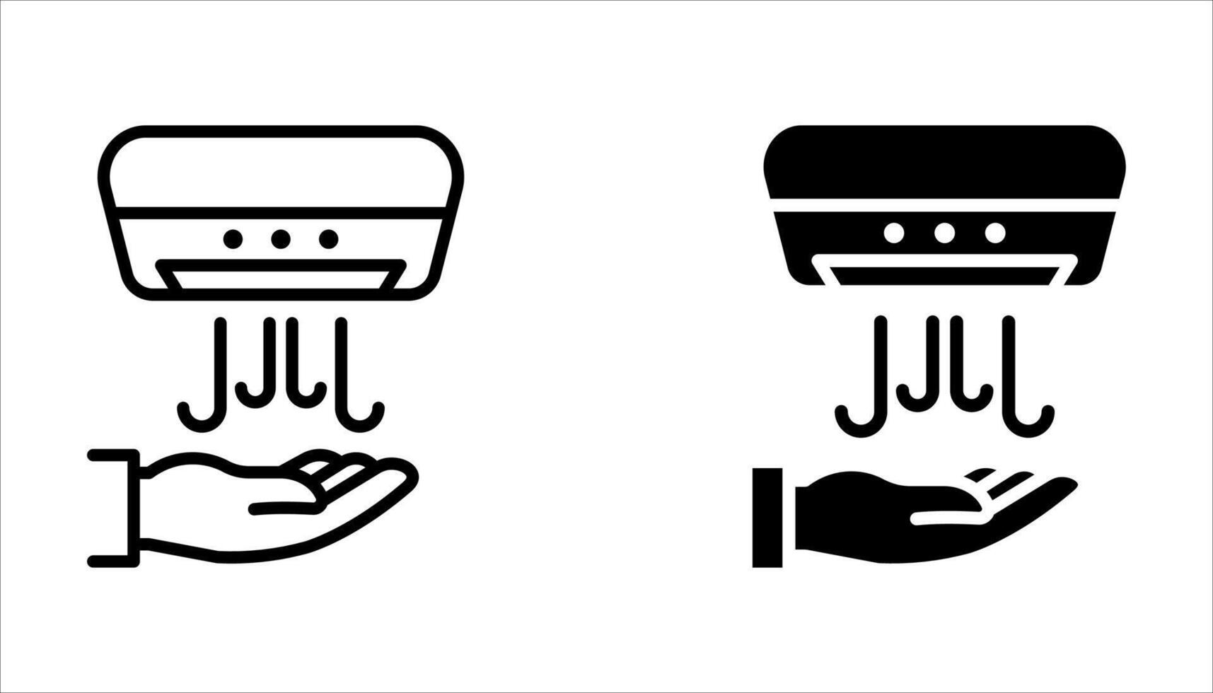 hand dryer icon set on white, vector