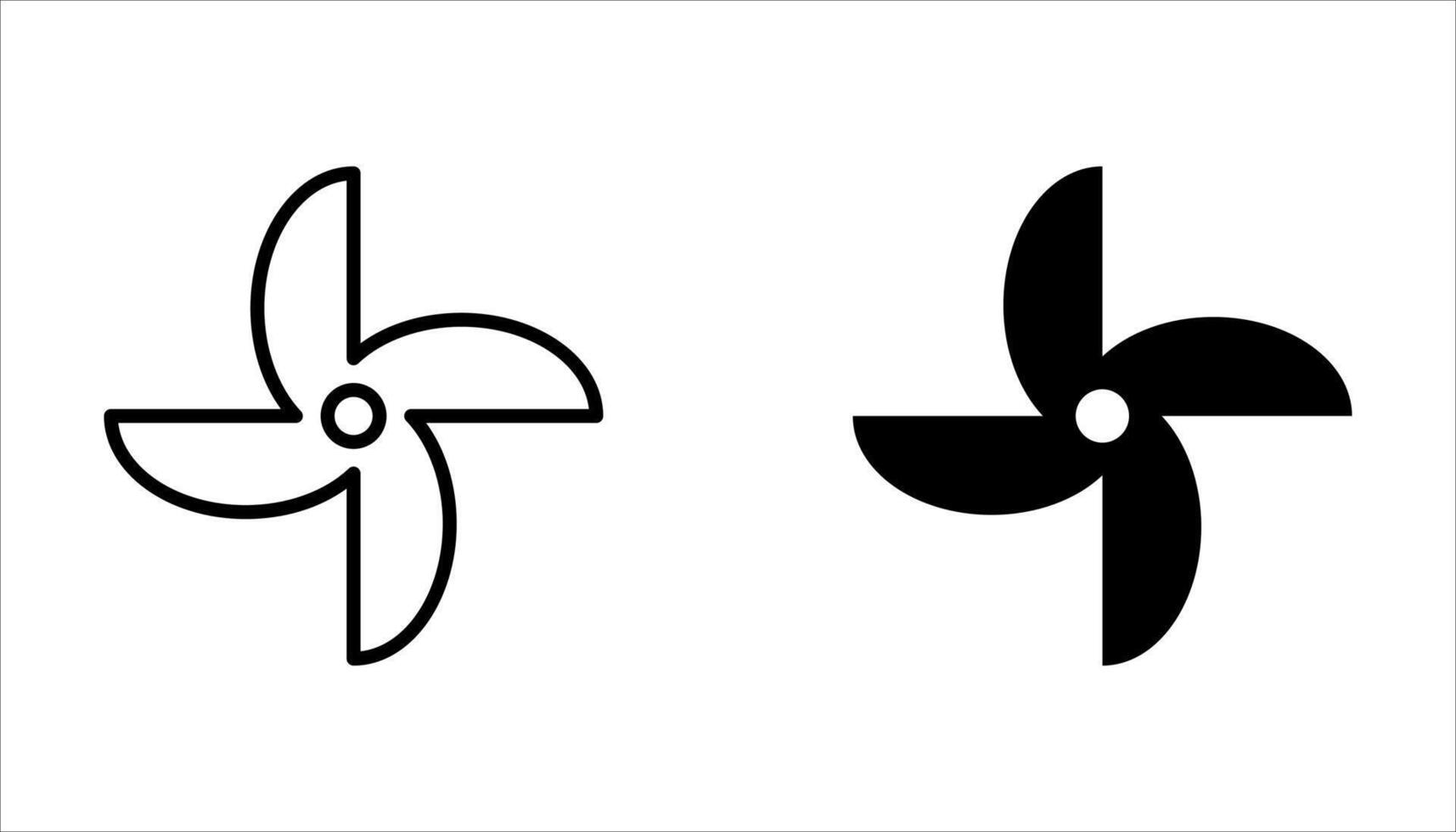 fan icon set on white, vector