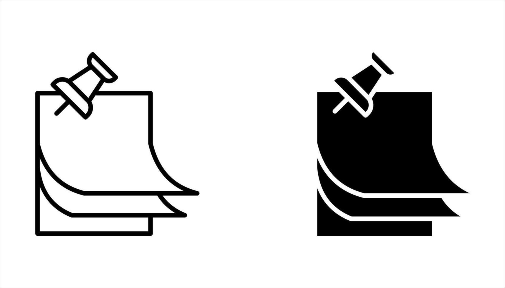 sticky note icon on white, vector