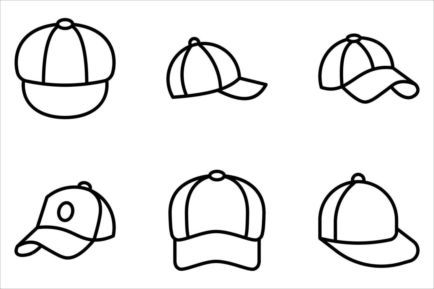 hat icon set vector